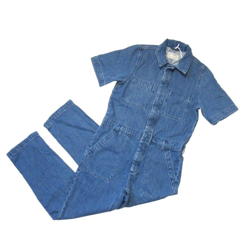 NWT Everlane The Super-Soft Jean Coverall in Medium Blue Denim Cotton Jumpsuit 2
